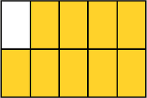 Yellow-Amber Rectangle Fraction 9:10