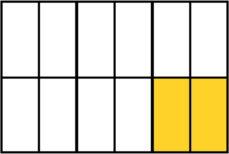 Yellow-Amber Rectangle Fraction 2:12