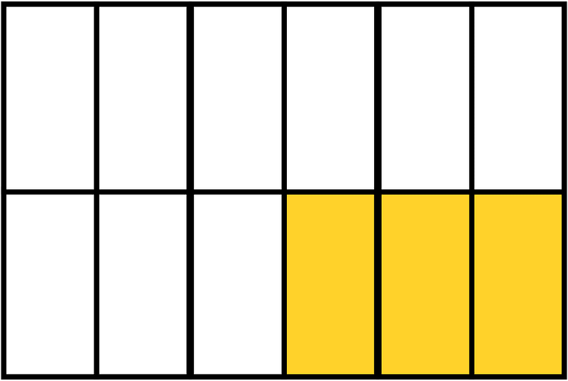Yellow-Amber Rectangle Fraction 3:12