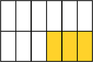 Yellow-Amber Rectangle Fraction 3:12
