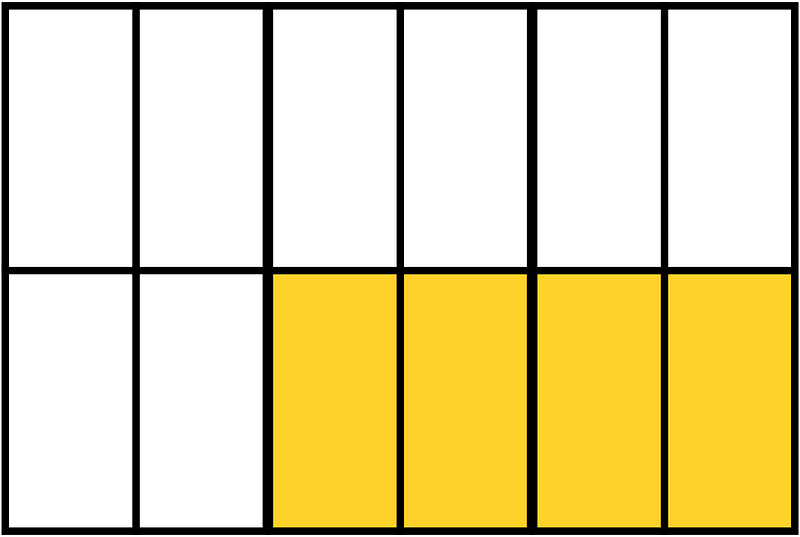 Yellow-Amber Rectangle Fraction 4:12