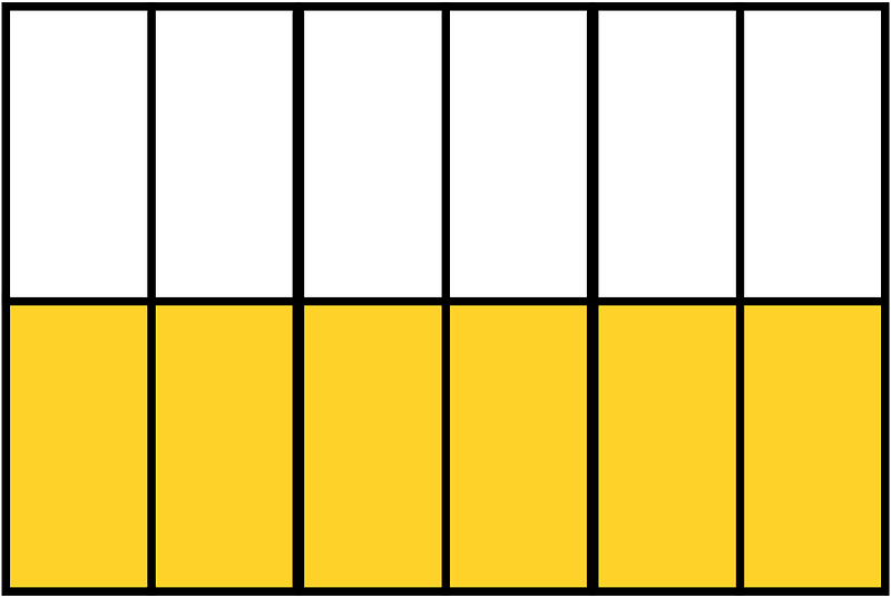 Yellow-Amber Rectangle Fraction 6:12