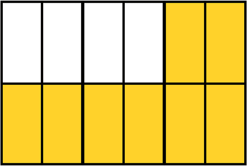 Yellow-Amber Rectangle Fraction 8:12
