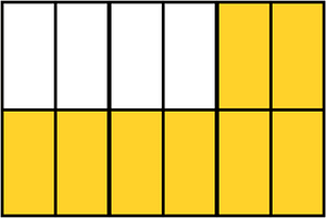Yellow-Amber Rectangle Fraction 8:12