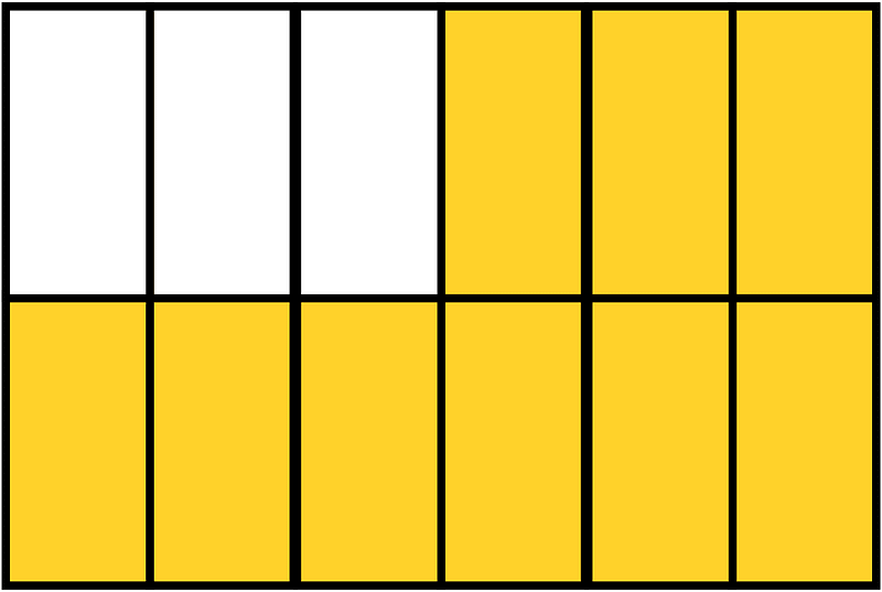 Yellow-Amber Rectangle Fraction 9:12