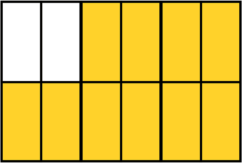 Yellow-Amber Rectangle Fraction 10:12