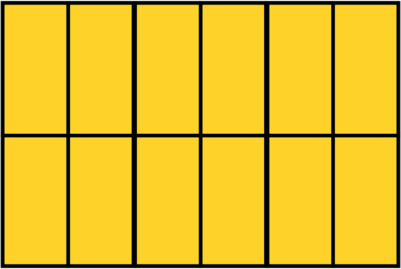 Yellow-Amber Rectangle Fraction 12:12