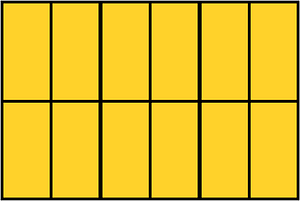 Yellow-Amber Rectangle Fraction 12:12
