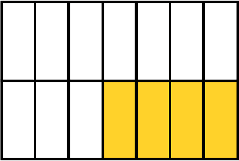 Yellow-Amber Rectangle Fraction 4:14