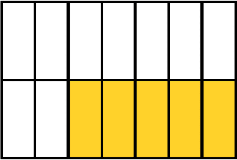 Yellow-Amber Rectangle Fraction 5:14