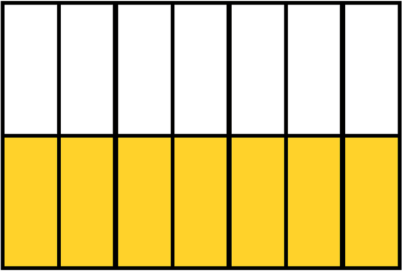 Yellow-Amber Rectangle Fraction 7:14