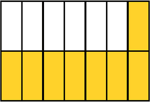 Yellow-Amber Rectangle Fraction 8:14