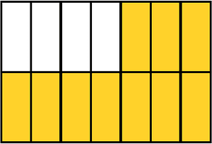 Yellow-Amber Rectangle Fraction 10:14