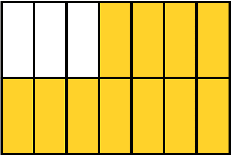 Yellow-Amber Rectangle Fraction 11:14
