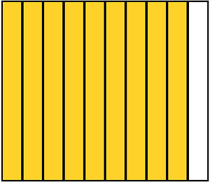 Yellow-Amber Rectangle Fraction 9:10