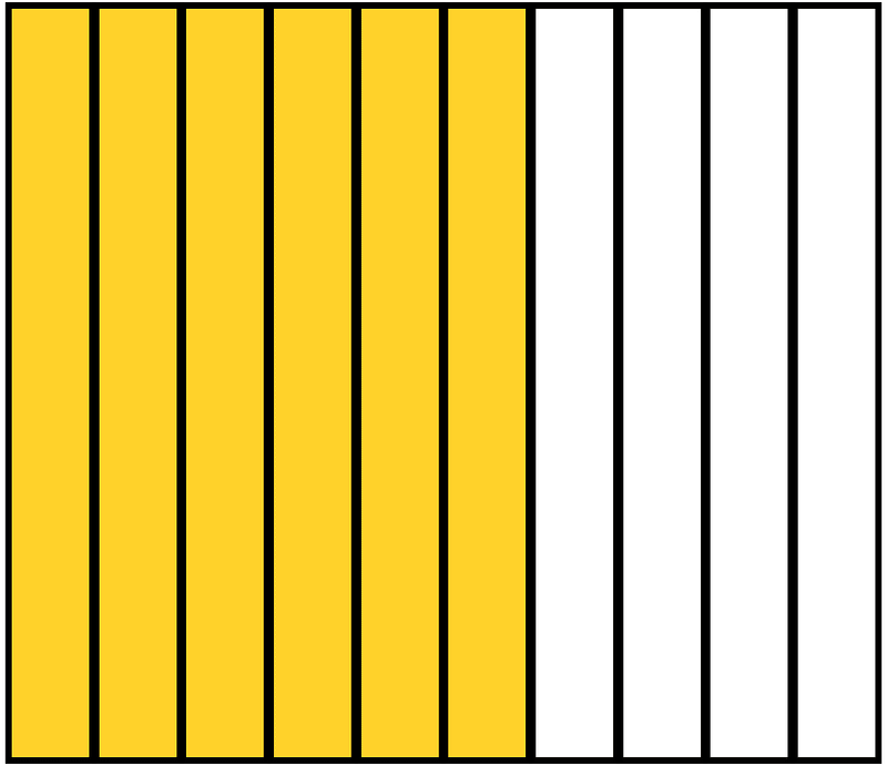 Yellow-Amber Rectangle Fraction 6:10