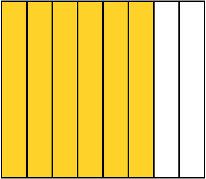 Yellow-Amber Rectangle Fraction 6:8