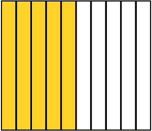 Yellow-Amber Rectangle Fraction 5:10