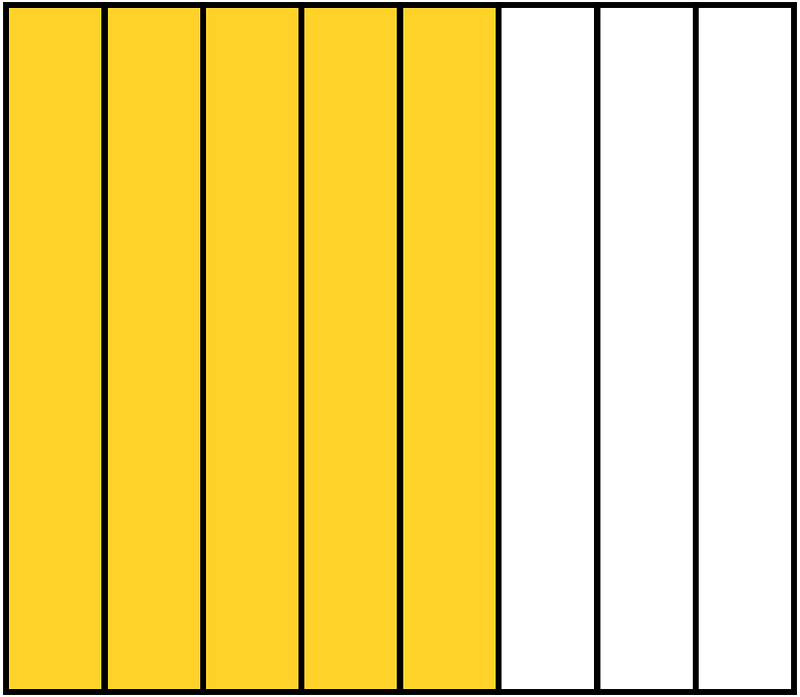 Yellow-Amber Rectangle Fraction 5:8