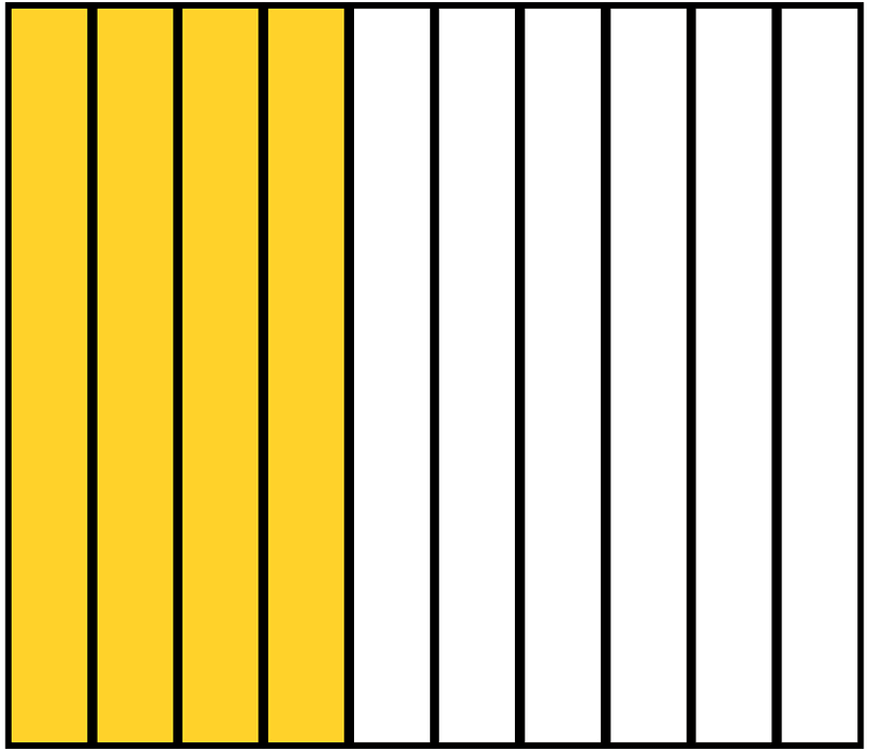 Yellow-Amber Rectangle Fraction 4:10