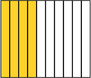 Yellow-Amber Rectangle Fraction 4:10