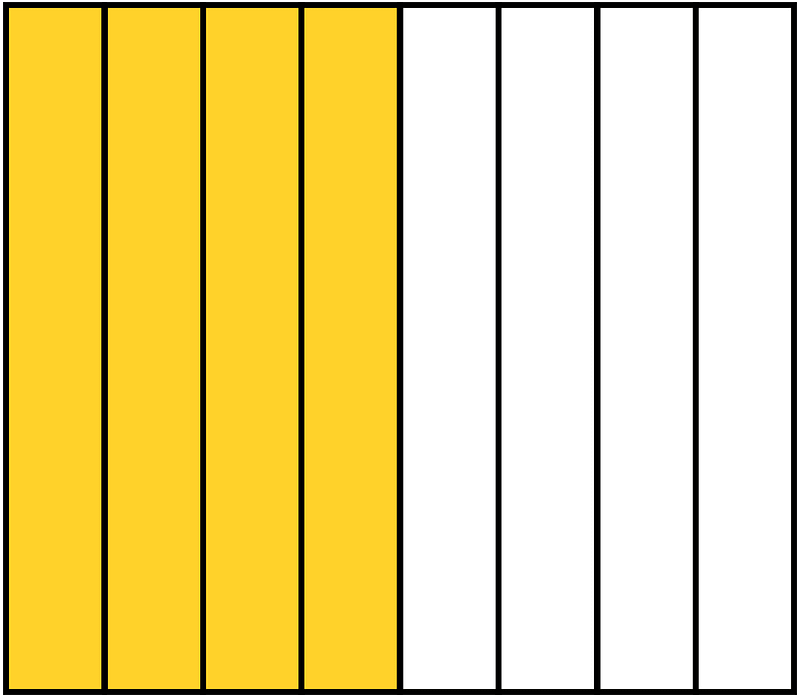 Yellow-Amber Rectangle Fraction 4:8