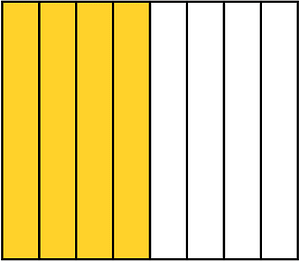Yellow-Amber Rectangle Fraction 4:8