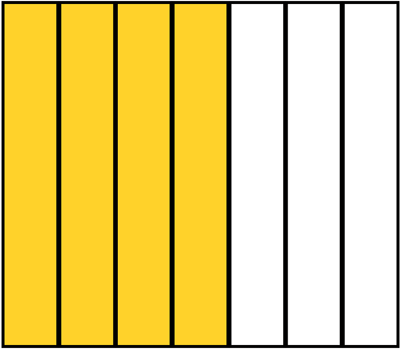 Yellow-Amber Rectangle Fraction 4:7