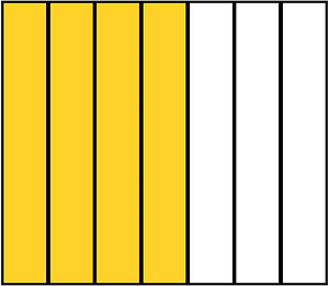 Yellow-Amber Rectangle Fraction 4:7