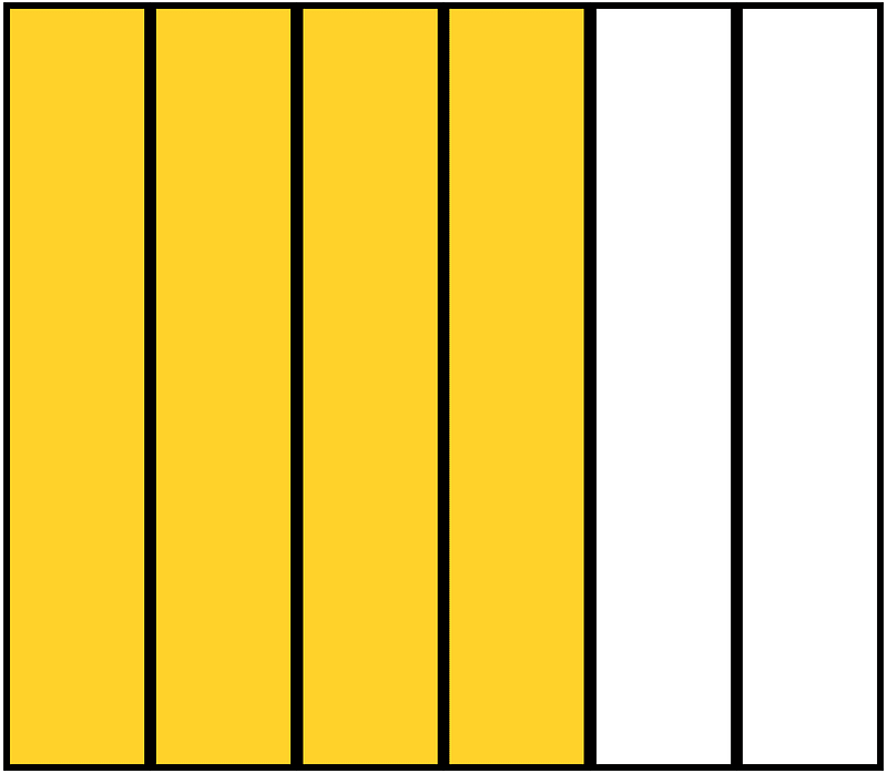 Yellow-Amber Rectangle Fraction 4:6