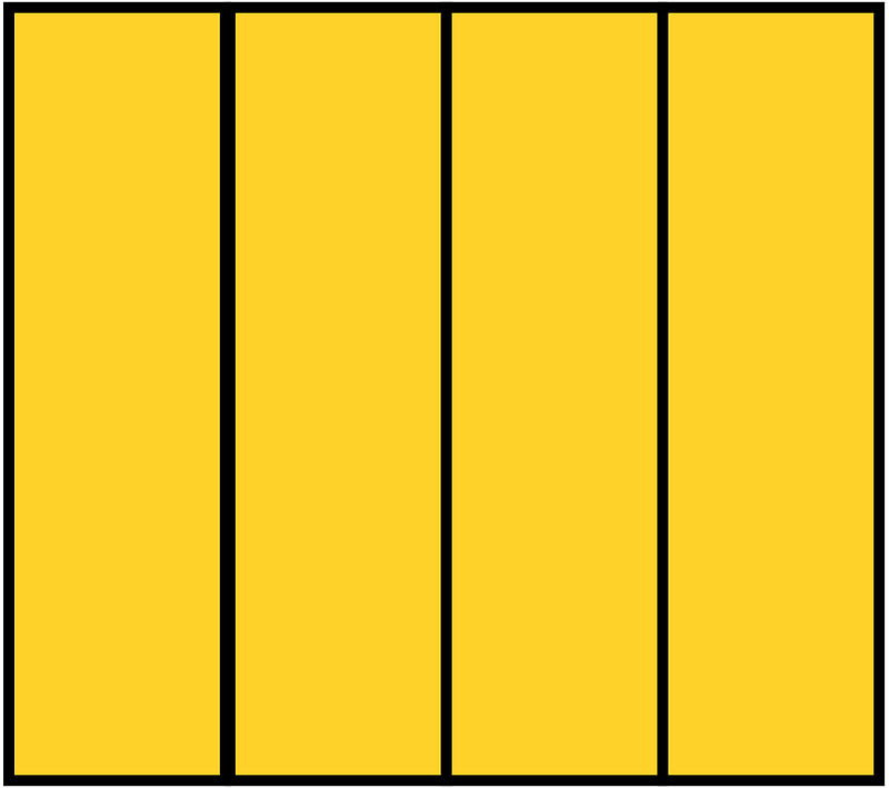 Yellow-Amber Rectangle Fraction 4:4
