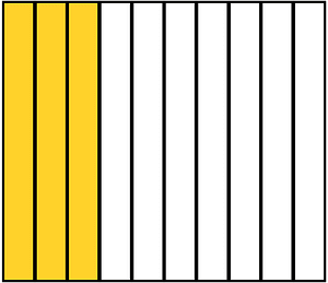 Yellow-Amber Rectangle Fraction 3:10