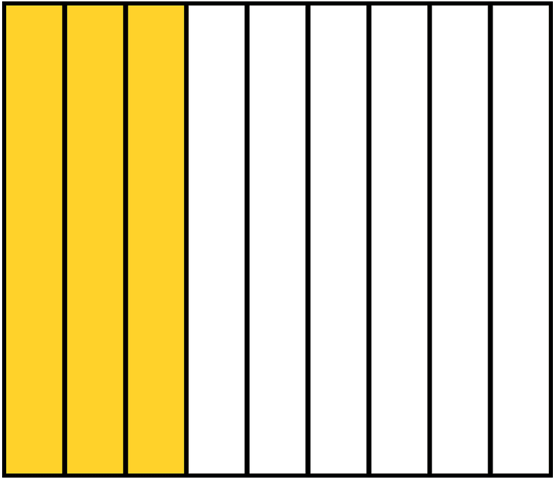 Yellow-Amber Rectangle Fraction 3:9