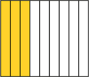 Yellow-Amber Rectangle Fraction 3:9