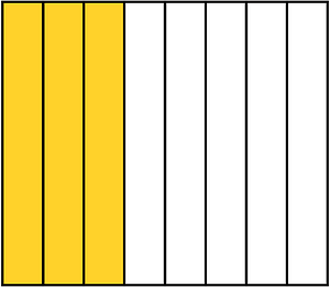 Yellow-Amber Rectangle Fraction 3:8