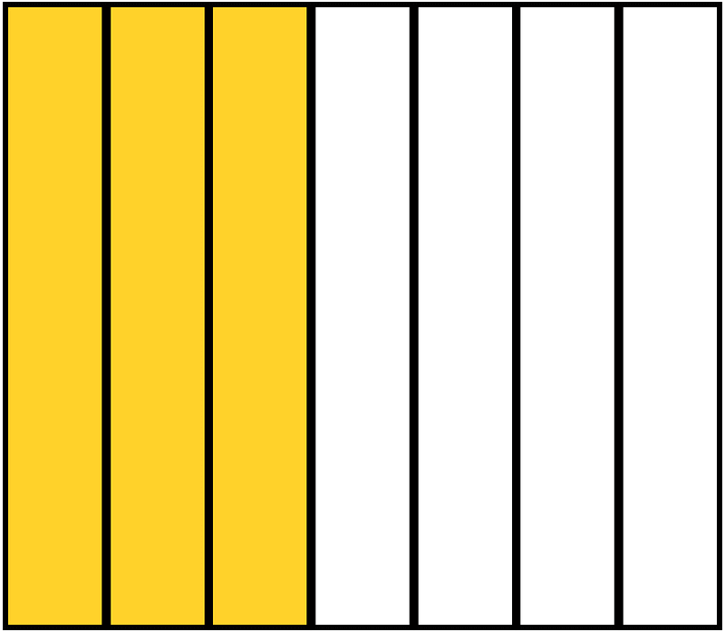 Yellow-Amber Rectangle Fraction 3:7