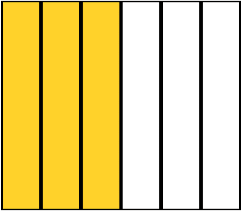Yellow-Amber Rectangle Fraction 3:6