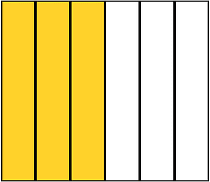 Yellow-Amber Rectangle Fraction 3:6