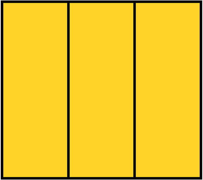 Yellow-Amber Rectangle Fraction 3:3