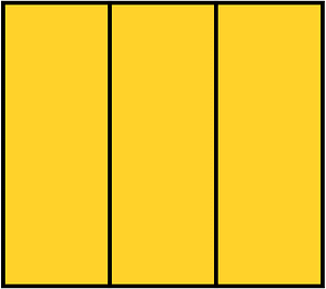 Yellow-Amber Rectangle Fraction 3:3
