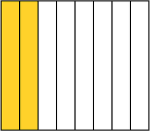 Yellow-Amber Rectangle Fraction 2:8