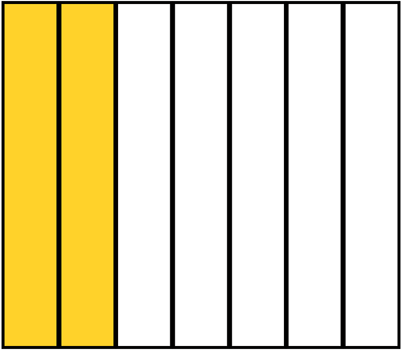 Yellow-Amber Rectangle Fraction 2:7