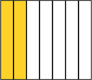 Yellow-Amber Rectangle Fraction 2:7