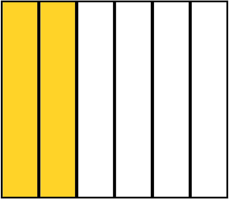 Yellow-Amber Rectangle Fraction 2:6