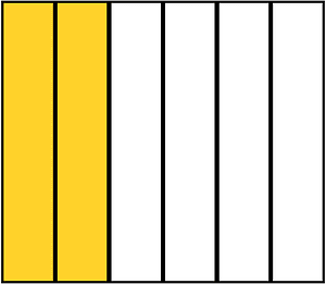 Yellow-Amber Rectangle Fraction 2:6
