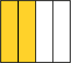 Yellow-Amber Rectangle Fraction 2:4