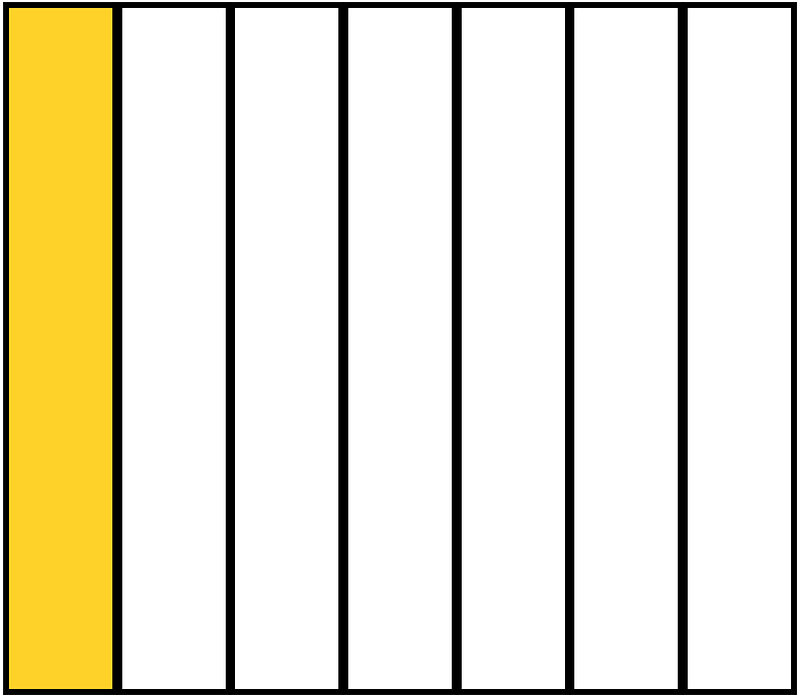 Yellow-Amber Rectangle Fraction 1:7