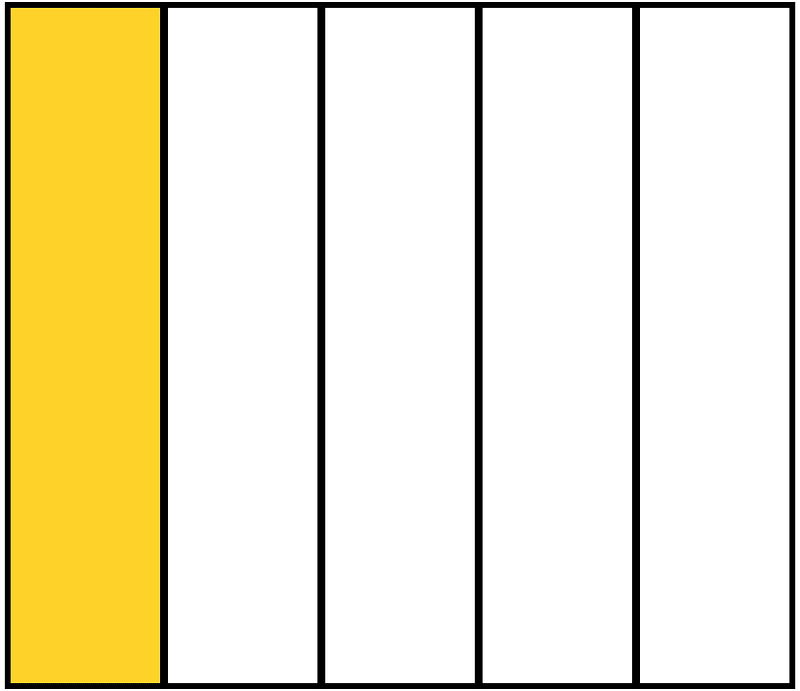 Yellow-Amber Rectangle Fraction 1:5