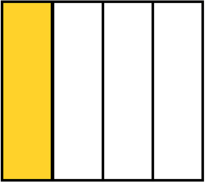 Yellow-Amber Rectangle Fraction 1:4
