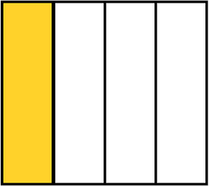 Yellow-Amber Rectangle Fraction 1:4